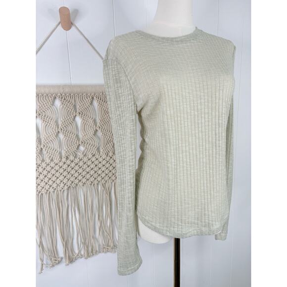 Intimately Free People Aura Layering Top Semi Sheer Long Sleeve Medium Sea Mist - Picture 6 of 11